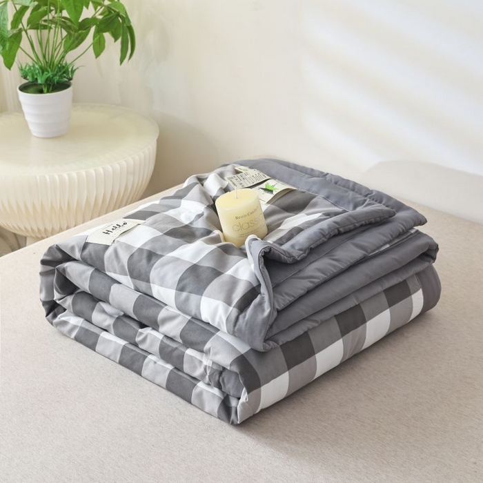 91家纺网 家纺一手货源 找家纺 （总）美尔惠家纺 2025新款无印风A类色织水洗夏凉被双人空调被夏被夏被四件套可机洗单双人宿舍三件套