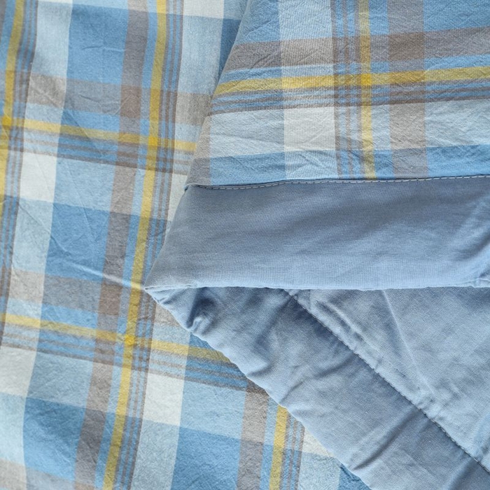 91家纺网 家纺一手货源 找家纺 美尔惠家纺 2025新款无印风A类色织水洗夏凉被双人空调被夏被夏被四件套可机洗单双人宿舍三件套 简兮-兰