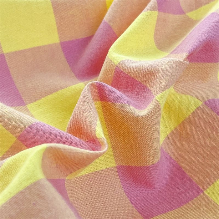 91家纺网 家纺一手货源 找家纺 美尔惠家纺 2025直播热款无印风色织水洗四件套简约格子款学生宿舍三件套床单款 粉黄中格