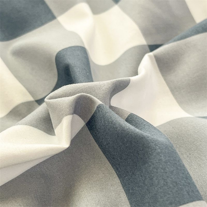 91家纺网 家纺一手货源 找家纺 美尔惠家纺 2025直播热款无印风色织水洗四件套简约格子款学生宿舍三件套床单款 蓝中格