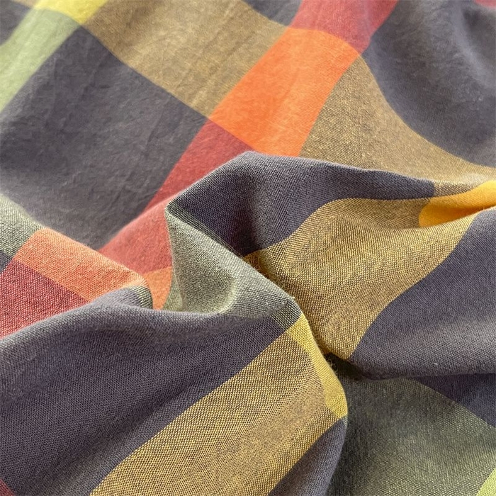 91家纺网 家纺一手货源 找家纺 美尔惠家纺 2025直播热款无印风色织水洗四件套简约格子款学生宿舍三件套床单款 牛油果双拼