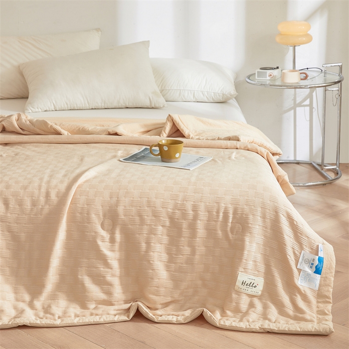 91家纺网 家纺一手货源 找家纺 美尔惠家纺 2025新款凉感舒适A类华夫格夏被单夏被被子被芯 华夫格-卡其色