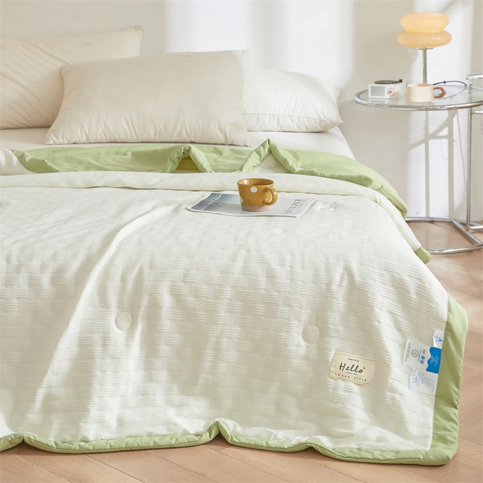 91家纺网 家纺一手货源 找家纺 美尔惠家纺 2025新款凉感舒适A类华夫格夏被单夏被被子被芯 华夫格-嫩芽绿