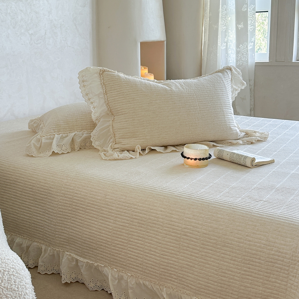 91家纺网 家纺一手货源 找家纺 （总）2025新款初本系列人字纹棉麻床盖可搭配腰果花棉麻提花被套（提供买家秀）