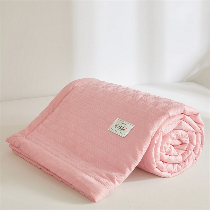 91家纺网 家纺一手货源 找家纺 美尔惠家纺 2025新款凉感舒适A类华夫格夏被单夏被被子被芯 华夫格-少女粉