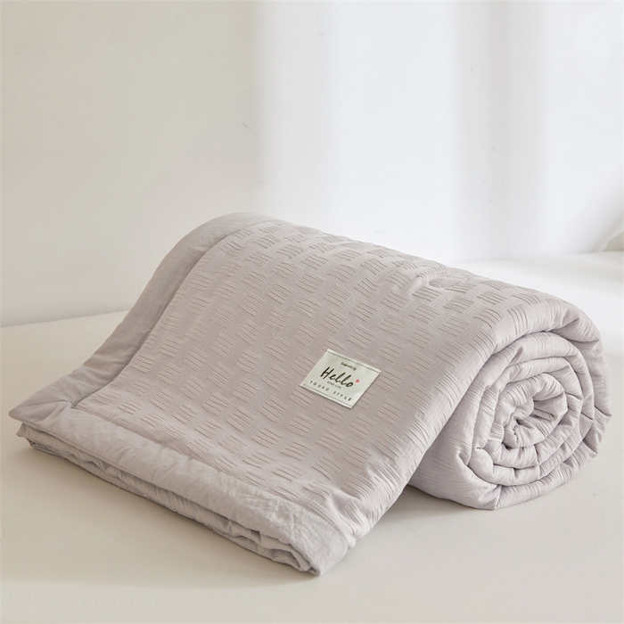 91家纺网 家纺一手货源 找家纺 美尔惠家纺 2025新款凉感舒适A类华夫格夏被单夏被被子被芯 华夫格-绅士灰