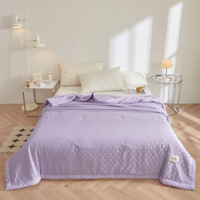 美尔惠家纺 2025新款凉感舒适A类华夫格夏被单夏被被子被芯 华夫格-优雅紫