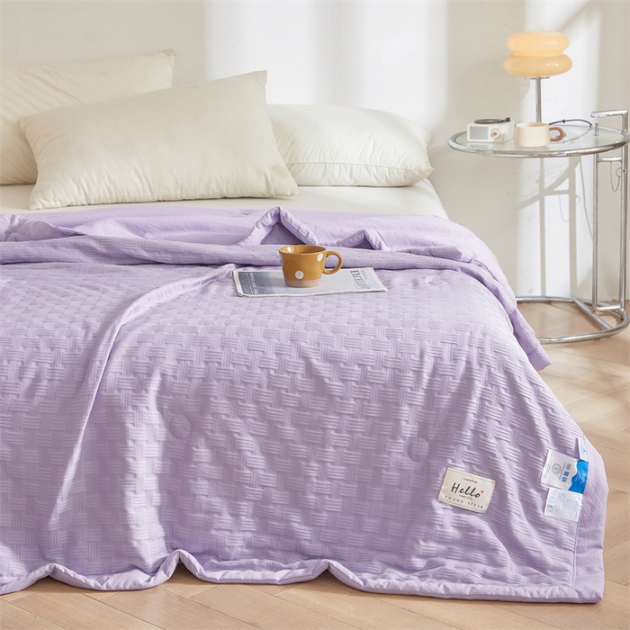 91家纺网 家纺一手货源 找家纺 美尔惠家纺 2025新款凉感舒适A类华夫格夏被单夏被被子被芯 华夫格-优雅紫