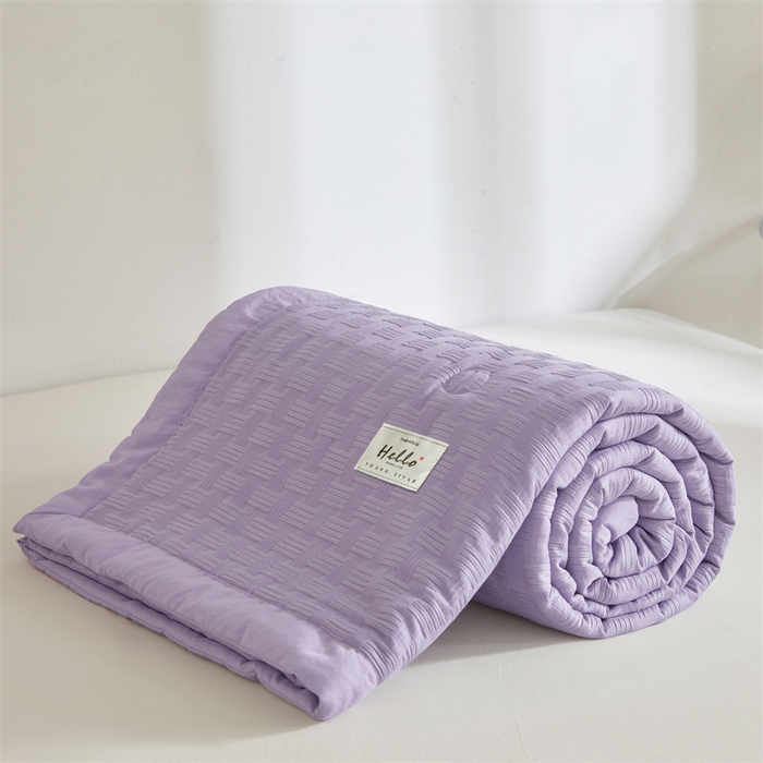 91家纺网 家纺一手货源 找家纺 美尔惠家纺 2025新款凉感舒适A类华夫格夏被单夏被被子被芯 华夫格-优雅紫