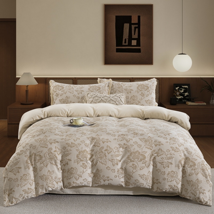 91家纺网 家纺一手货源 找家纺 （总）鲁爱家纺供货2025新款简易款棉麻四件套（纯跑量）