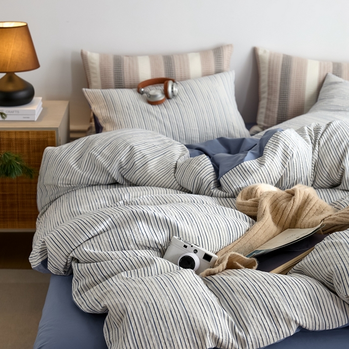 91家纺网 家纺一手货源 找家纺 涞澳家纺 2025新款全棉色织四件套 海岸