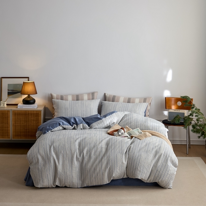 91家纺网 家纺一手货源 找家纺 涞澳家纺 2025新款全棉色织四件套 海岸