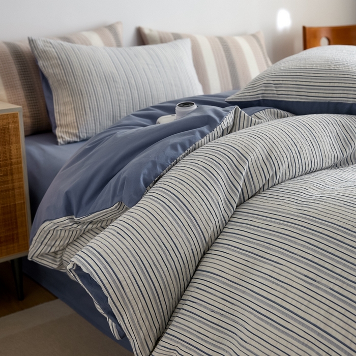 91家纺网 家纺一手货源 找家纺 涞澳家纺 2025新款全棉色织四件套 海岸