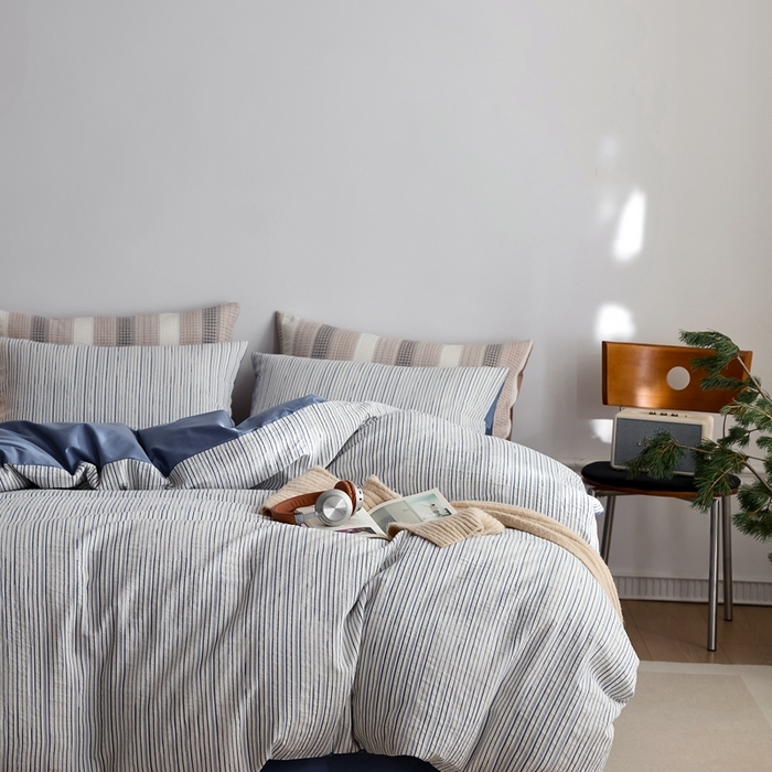 91家纺网 家纺一手货源 找家纺 涞澳家纺 2025新款全棉色织四件套 海岸