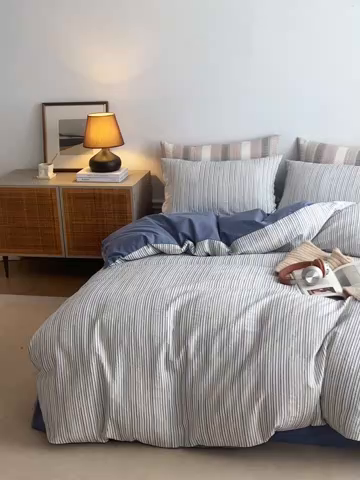 91家纺网 家纺一手货源 找家纺 涞澳家纺 2025新款全棉色织四件套 海岸