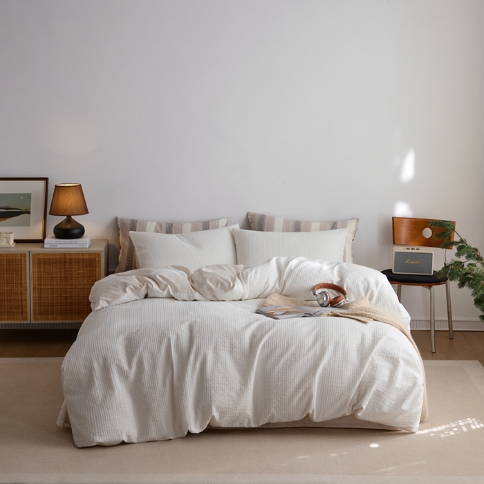 91家纺网 家纺一手货源 找家纺 涞澳家纺 2025新款全棉色织四件套 棉芷