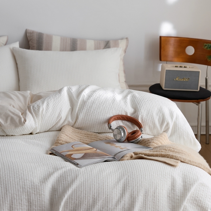 91家纺网 家纺一手货源 找家纺 涞澳家纺 2025新款全棉色织四件套 棉芷