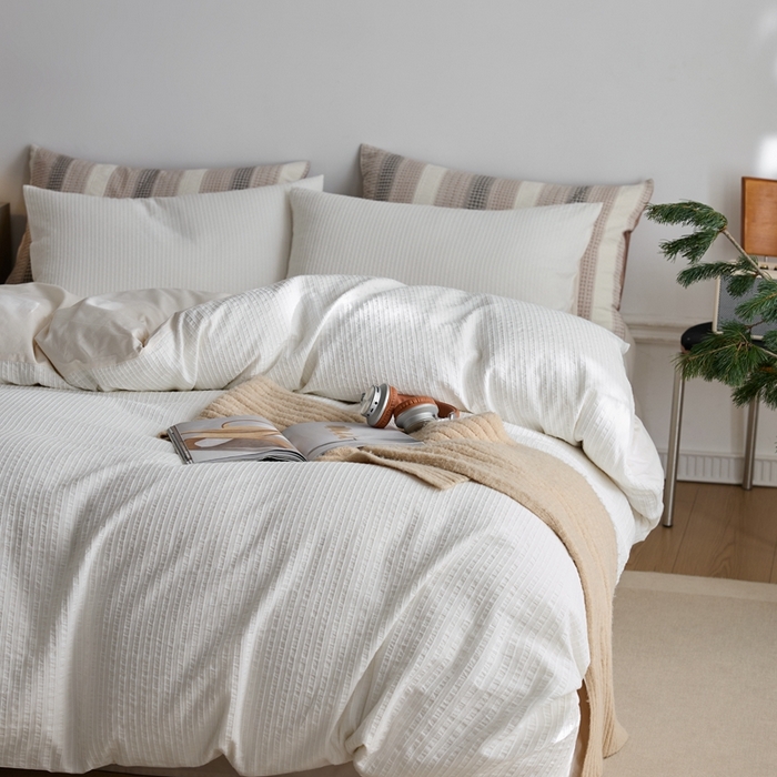 91家纺网 家纺一手货源 找家纺 涞澳家纺 2025新款全棉色织四件套 棉芷