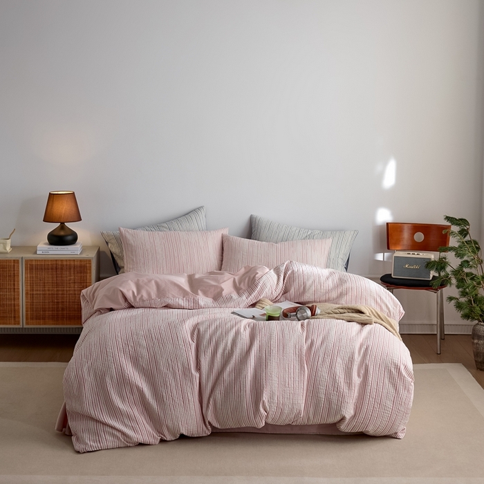 91家纺网 家纺一手货源 找家纺 涞澳家纺 2025新款全棉色织四件套 颜夕