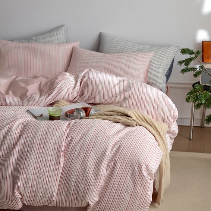 91家纺网 家纺一手货源 找家纺 涞澳家纺 2025新款全棉色织四件套 颜夕