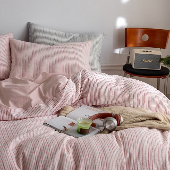 91家纺网 家纺一手货源 找家纺 涞澳家纺 2025新款全棉色织四件套 颜夕