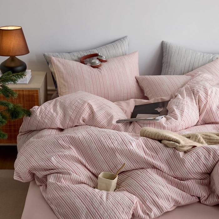 91家纺网 家纺一手货源 找家纺 涞澳家纺 2025新款全棉色织四件套 颜夕