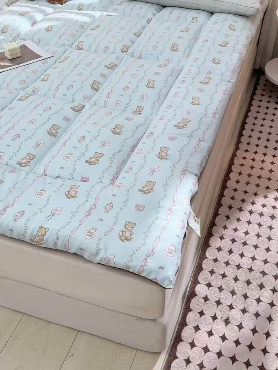 91家纺网 家纺一手货源 找家纺 富威堡家纺 2025新款新疆棉花床垫子被褥床褥软垫家用榻榻米垫学生宿舍单人床护垫垫褥 礼物小熊