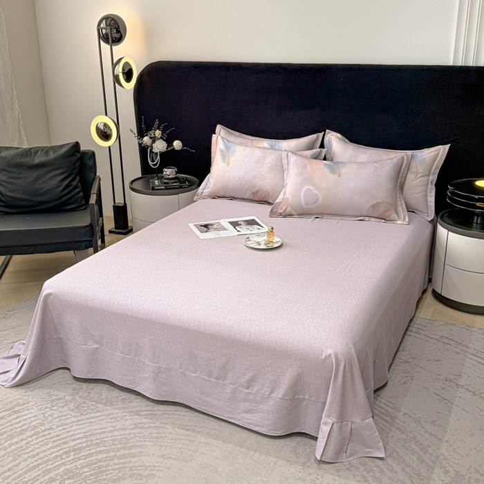 91家纺网 家纺一手货源 找家纺 喜四方 2025新款加厚天丝棉磨毛数码印花四件套 寄情绯叶-粉