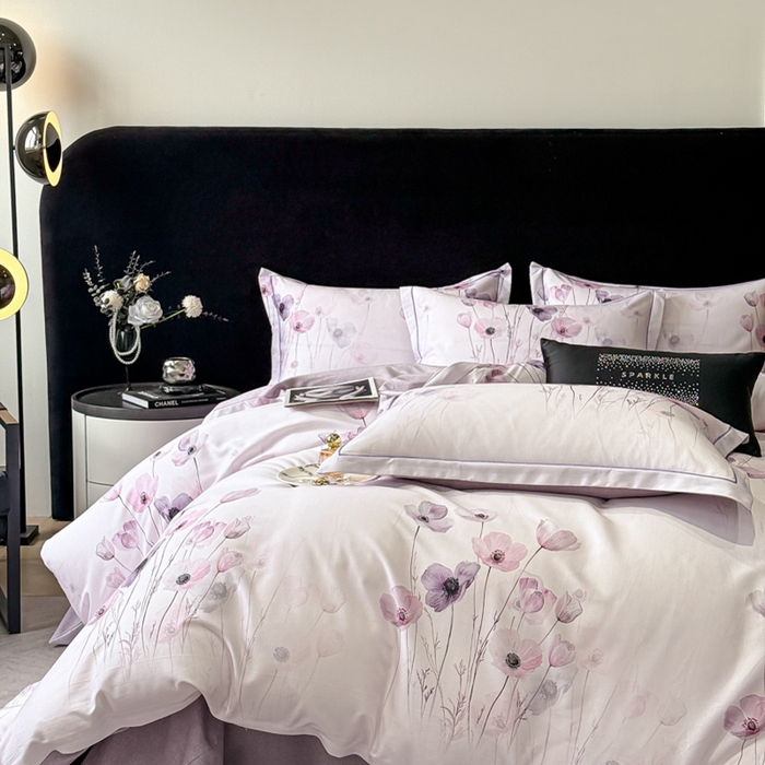 91家纺网 家纺一手货源 找家纺 喜四方 2025新款加厚天丝棉磨毛数码印花四件套 幽静丽娜-米