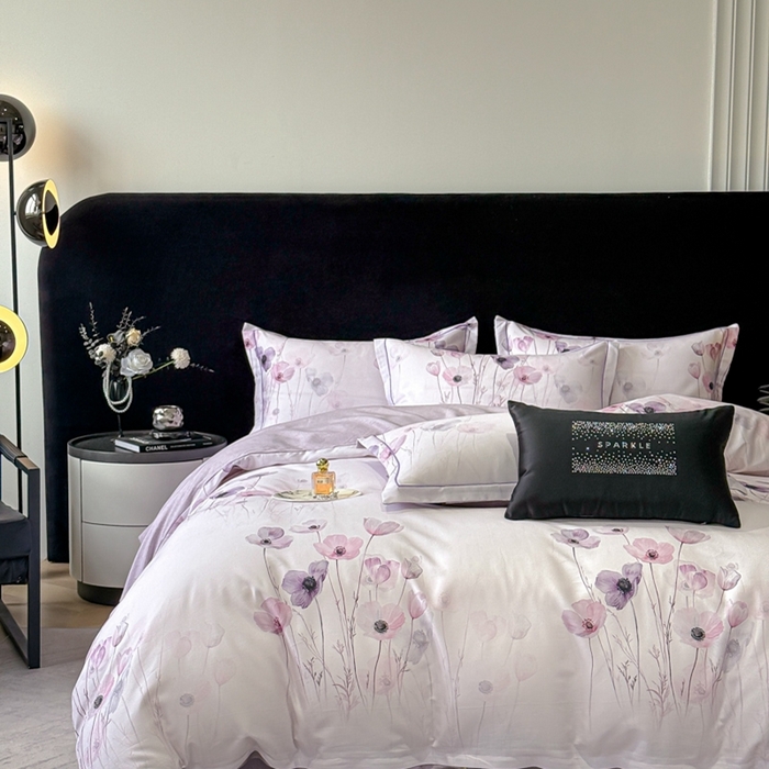 91家纺网 家纺一手货源 找家纺 喜四方 2025新款加厚天丝棉磨毛数码印花四件套 幽静丽娜-米