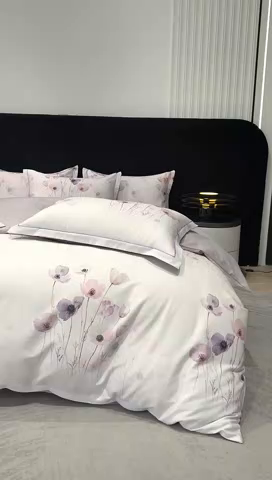 91家纺网 家纺一手货源 找家纺 喜四方 2025新款加厚天丝棉磨毛数码印花四件套 幽静丽娜-米