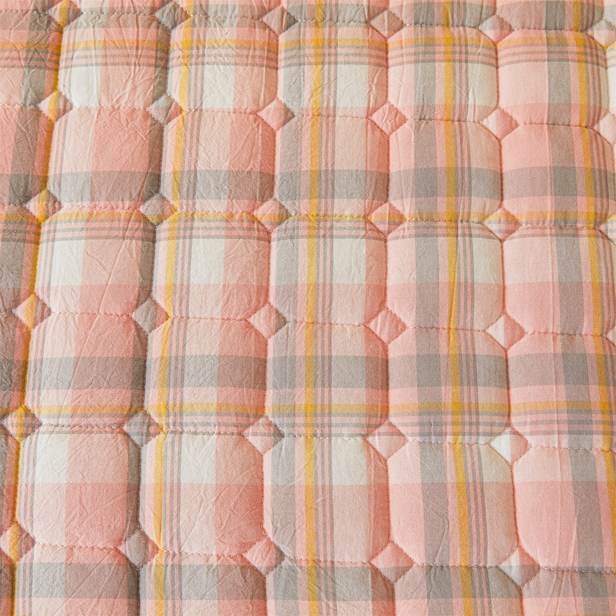 91家纺网 家纺一手货源 找家纺 恒爱家纺 2025新款全棉印花格子床垫 莫尼-玉