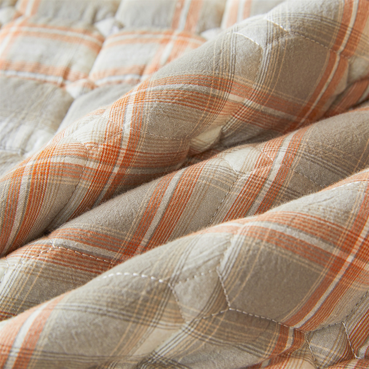 91家纺网 家纺一手货源 找家纺 恒爱家纺 2025新款全棉印花格子床垫 诺卡