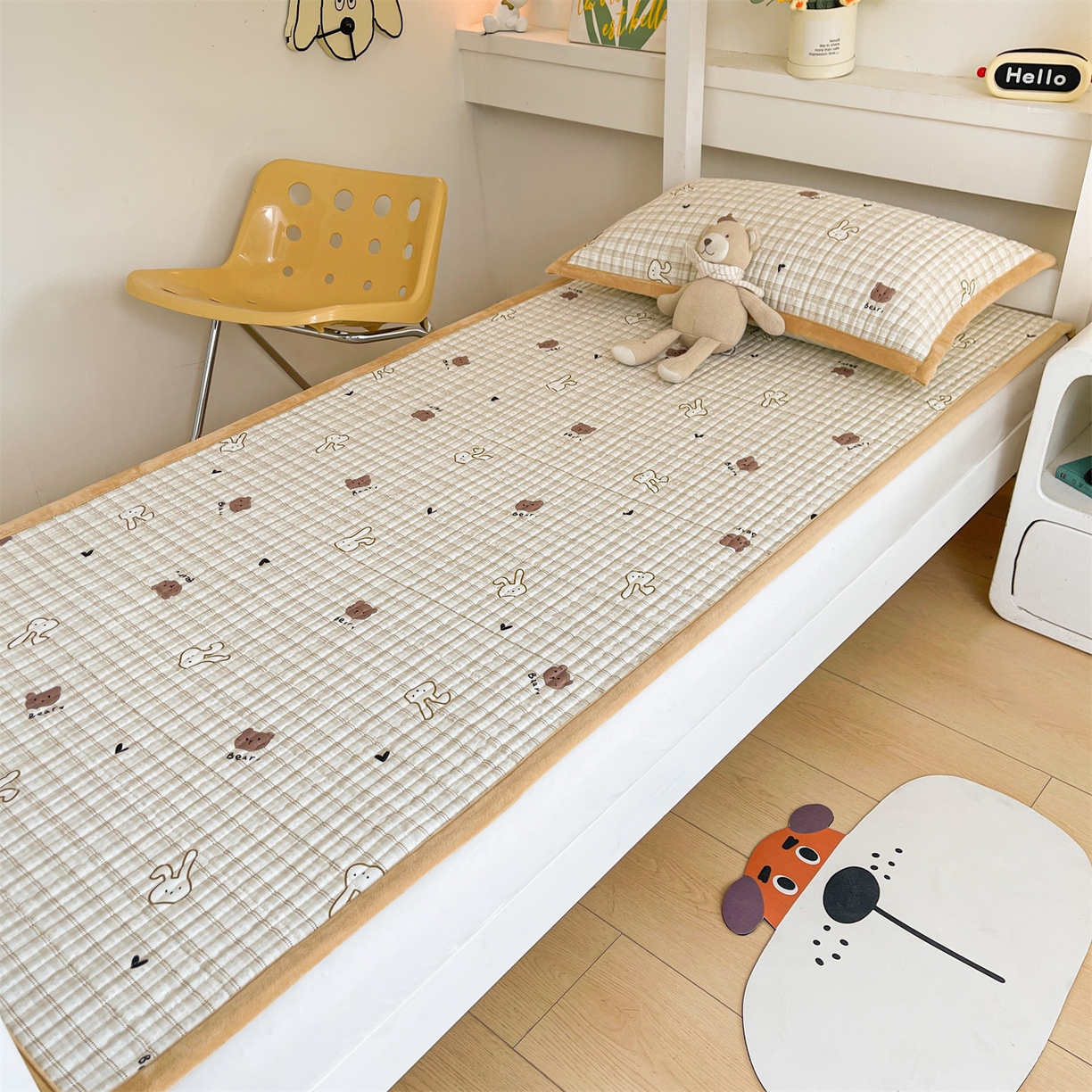 91家纺网 家纺一手货源 找家纺 恒爱家纺 2025新款学生季全棉宝宝绒双面款床护垫 安睡宝