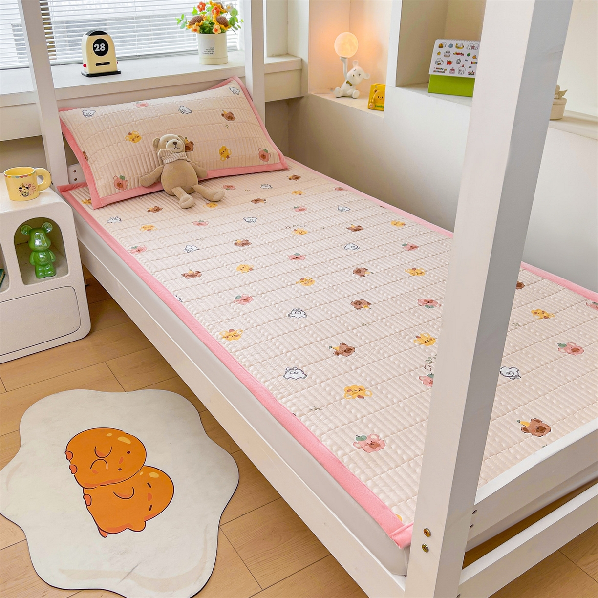 恒爱家纺 2025新款学生季全棉宝宝绒双面款床护垫 宝宝乐园