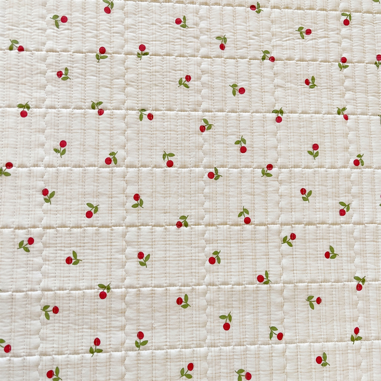 91家纺网 家纺一手货源 找家纺 恒爱家纺 2025新款学生季全棉宝宝绒双面款床护垫 大樱桃