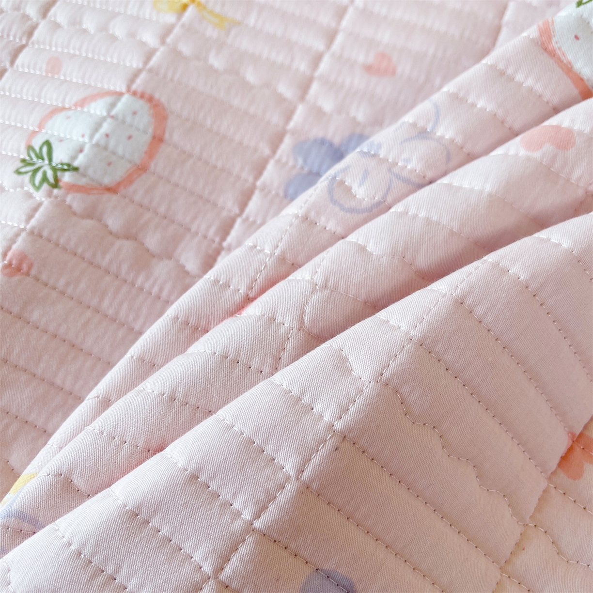 91家纺网 家纺一手货源 找家纺 恒爱家纺 2025新款学生季全棉宝宝绒双面款床护垫 粉公主