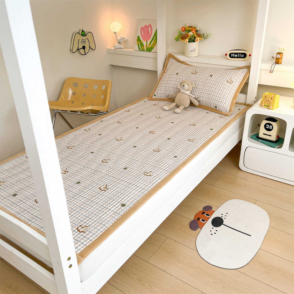 恒爱家纺 2025新款学生季全棉宝宝绒双面款床护垫 梦幻木马