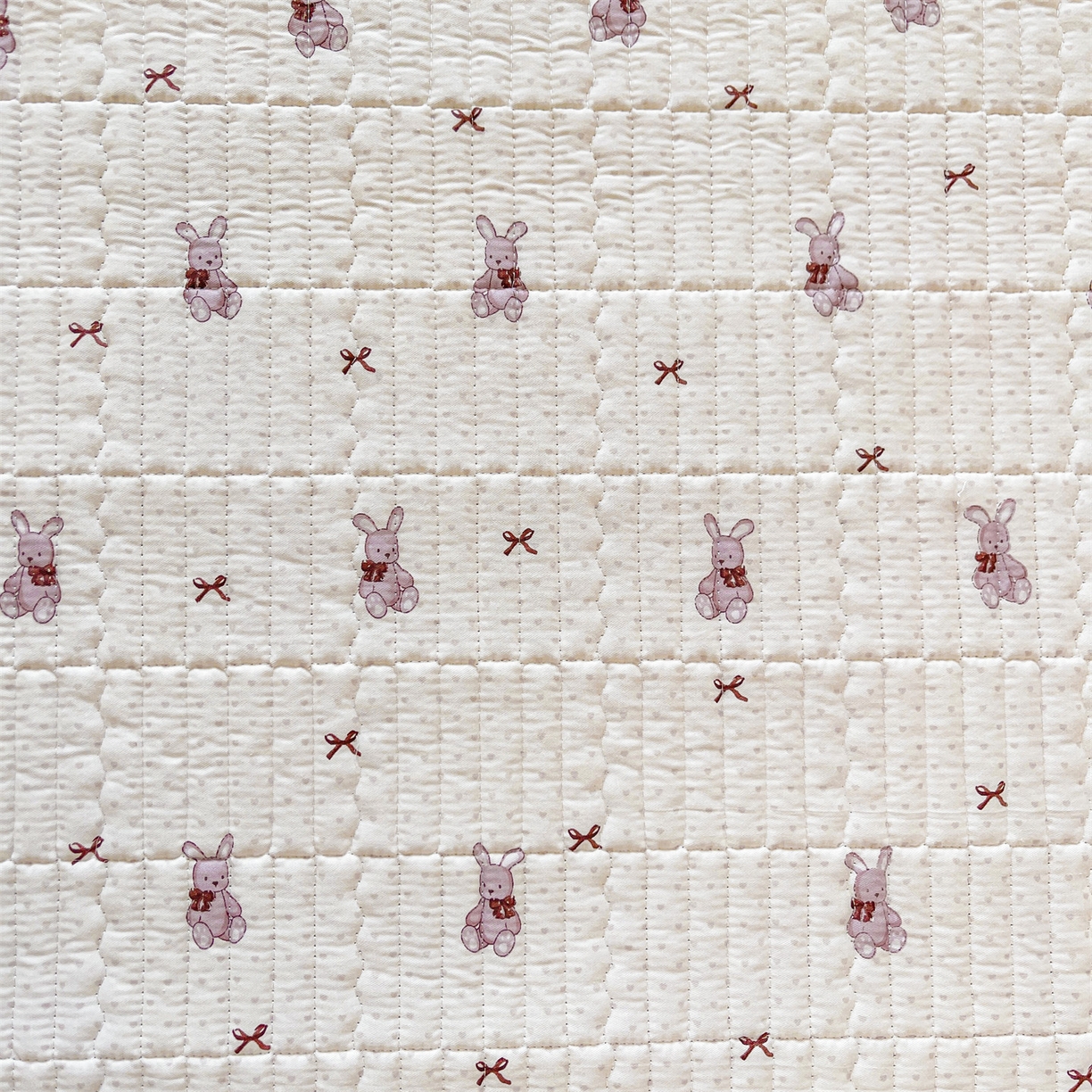 91家纺网 家纺一手货源 找家纺 恒爱家纺 2025新款学生季全棉宝宝绒双面款床护垫 甜心兔子