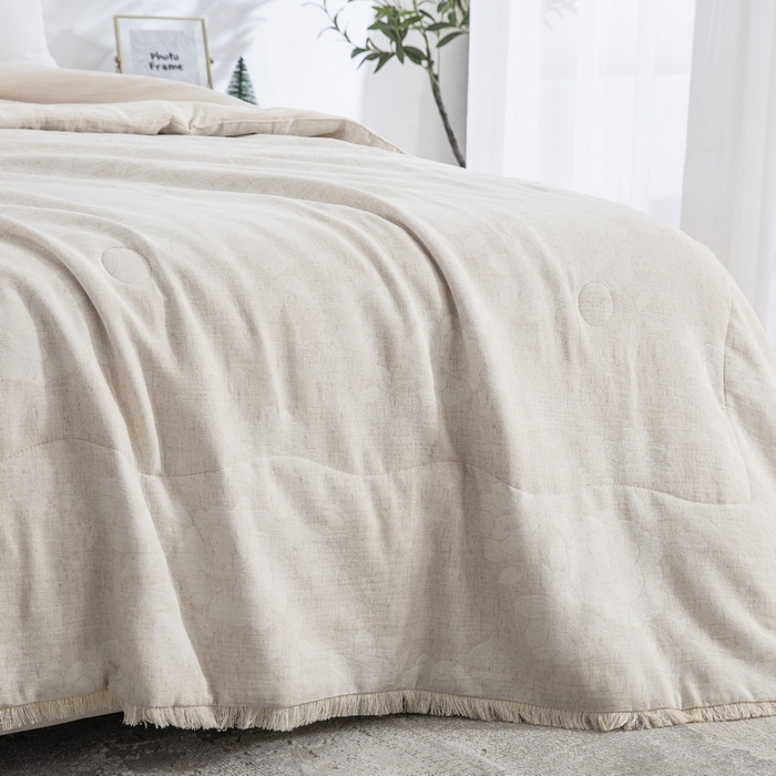 91家纺网 家纺一手货源 找家纺 鲁爱家纺供货2025新款棉麻流苏款夏被（汇总） 醉清风