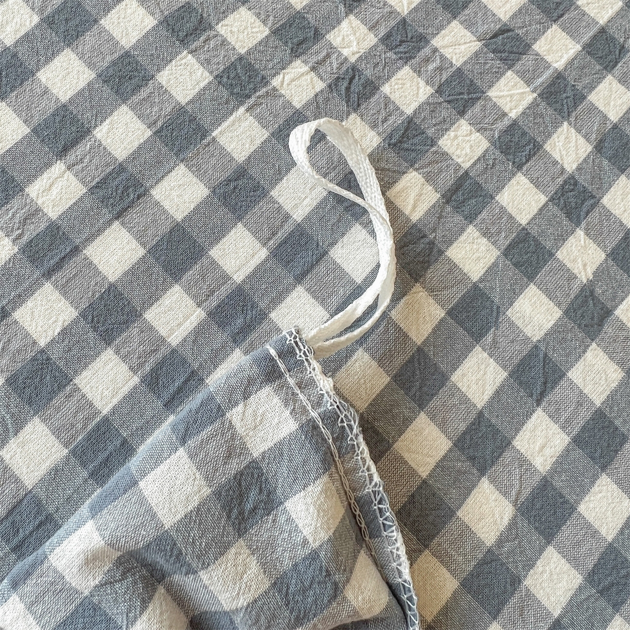 91家纺网 家纺一手货源 找家纺 恒爱家纺 2025新款学生季全棉印花格子三件套 蓝小格