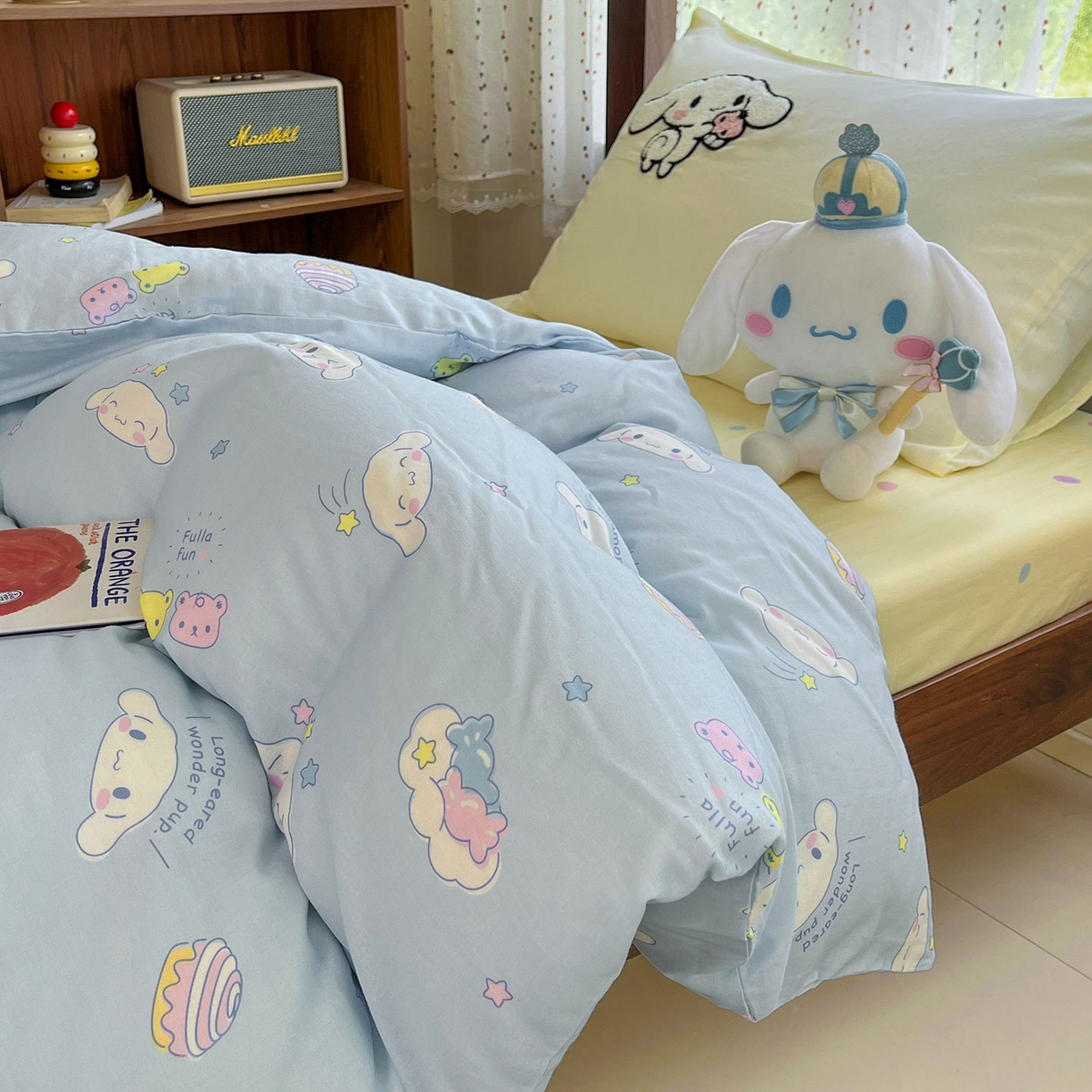 91家纺网 家纺一手货源 找家纺 （总）蓝邻家纺 2025年新款全棉纯棉双层纱三丽鸥刺绣学生宿舍三件套四件套系列