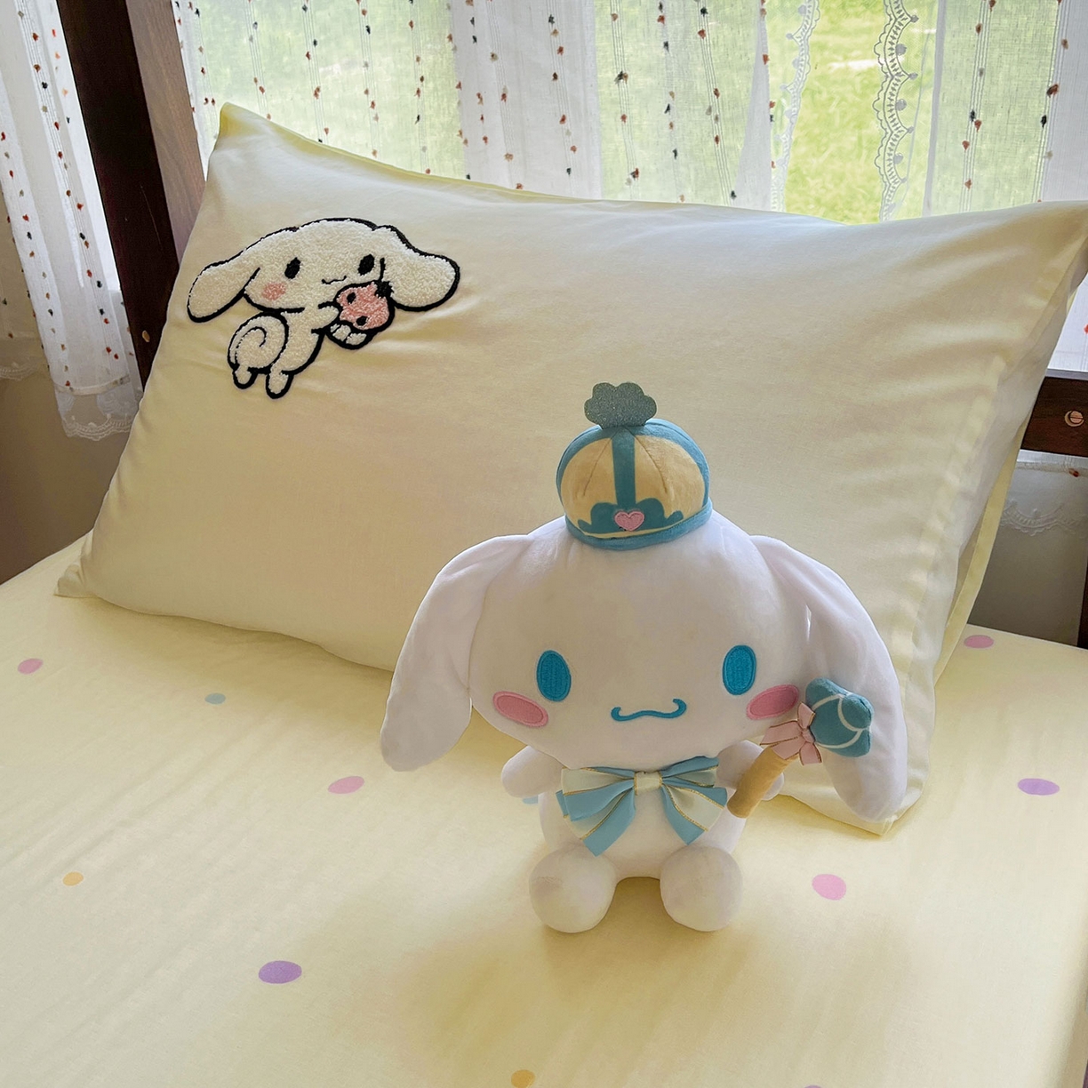 91家纺网 家纺一手货源 找家纺 （总）蓝邻家纺 2025年新款全棉纯棉双层纱三丽鸥刺绣学生宿舍三件套四件套系列