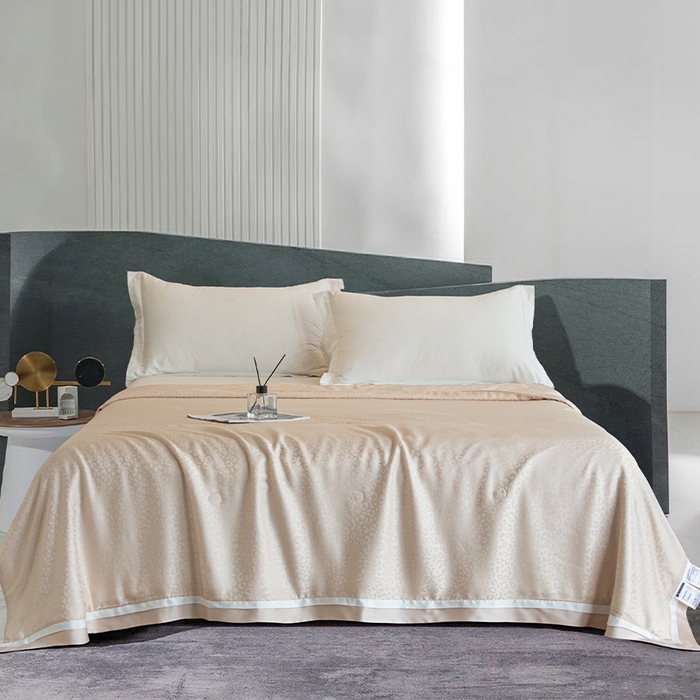 91家纺网 家纺一手货源 找家纺 （总）薇玛仕 2025新款100S兰精天丝豹纹提花可水洗桑蚕丝夏被夏凉被空调被