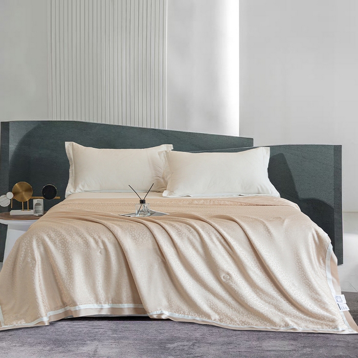 91家纺网 家纺一手货源 找家纺 （总）薇玛仕 2025新款100S兰精天丝豹纹提花可水洗桑蚕丝夏被夏凉被空调被