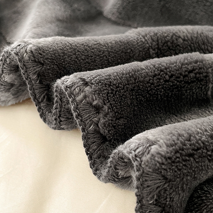 91家纺网 家纺一手货源 找家纺 楼兰公主 2025新款天鹅绒毛毯系列 高级灰