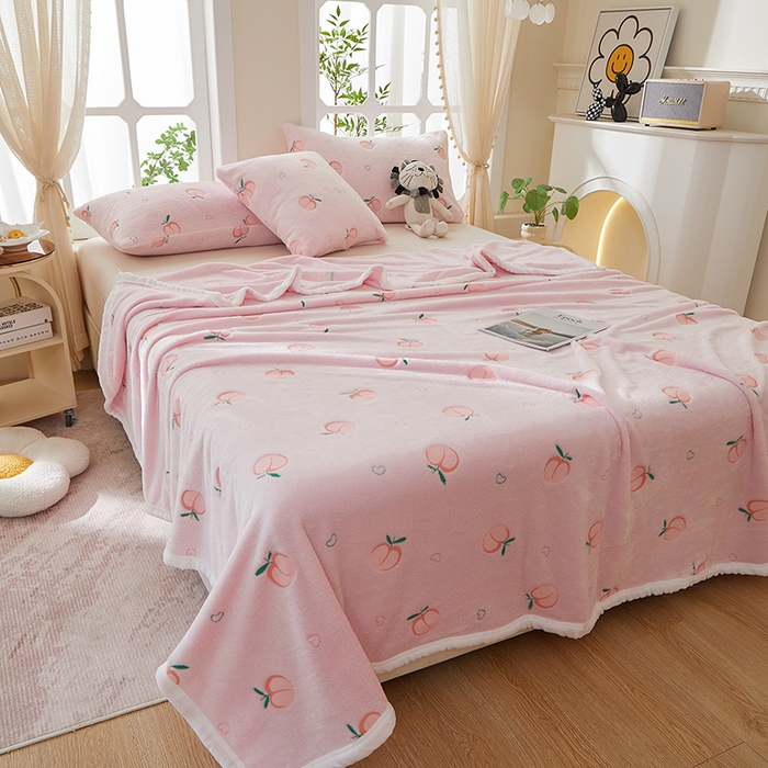 楼兰公主 2025新款云朵绒单毛毯 蜜桃粉