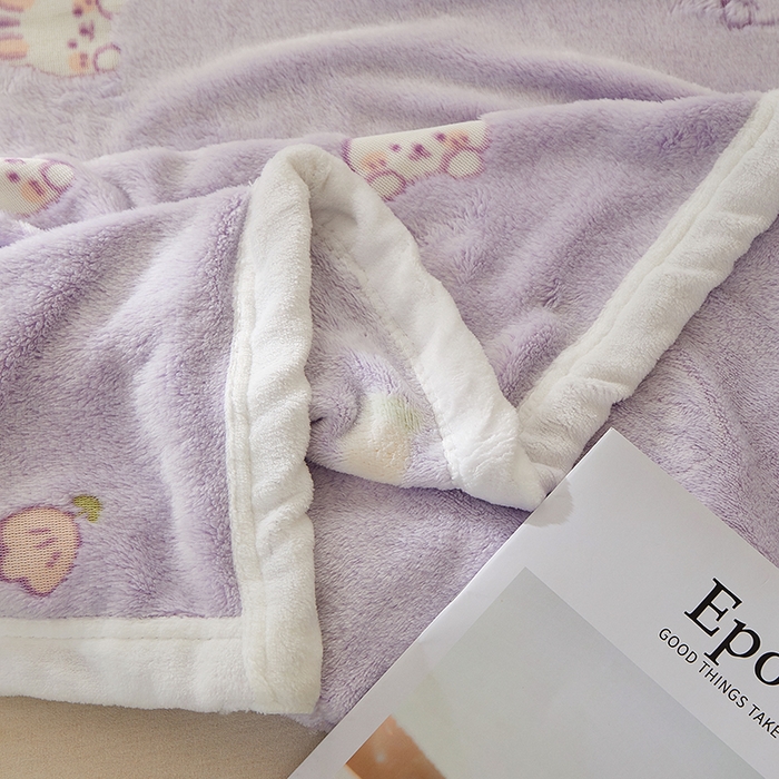91家纺网 家纺一手货源 找家纺 楼兰公主 2025新款云朵绒单毛毯 小兔紫