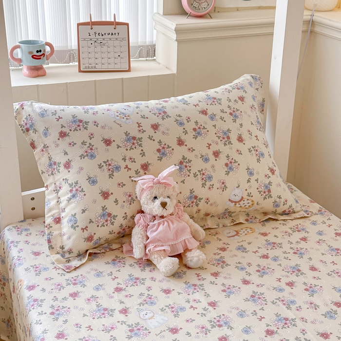 91家纺网 家纺一手货源 找家纺 2025新款学生宿舍全棉三件套 艾茉莉