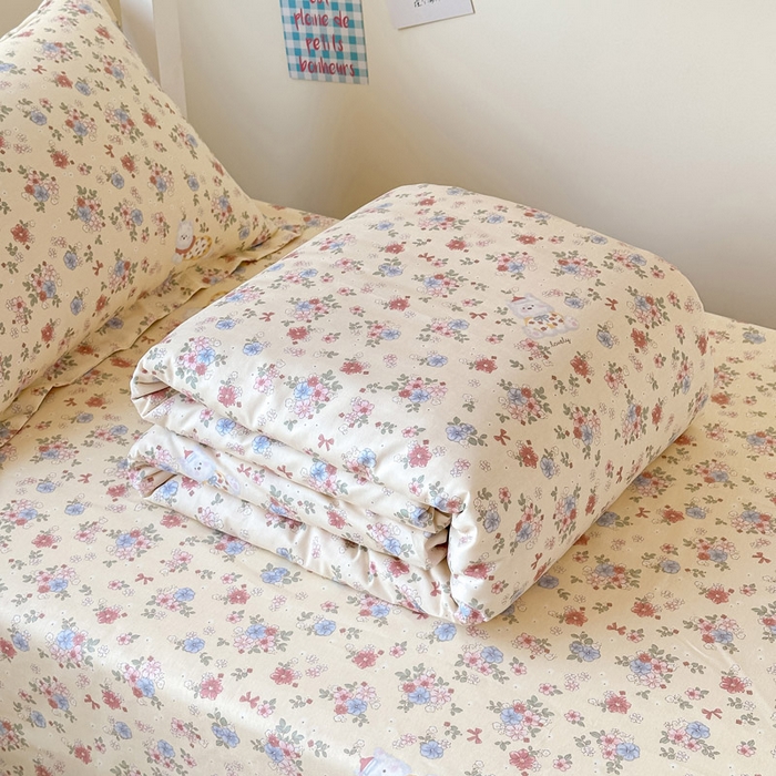 91家纺网 家纺一手货源 找家纺 2025新款学生宿舍全棉三件套 艾茉莉